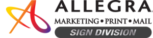 Clarendon Hills Indoor Signs Allegra Logo MPM and signs R2 300x76