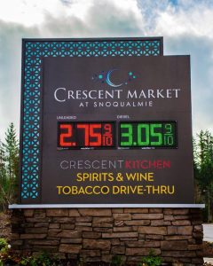 custom digital message center gas station monument